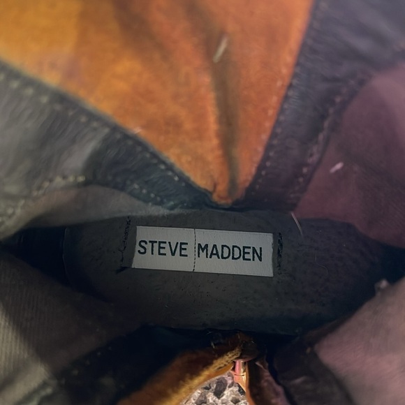 Steve Madden Dormaa Suede Moto Bootie Buckles Size 6.5M side zip double buckle - Picture 7 of 15